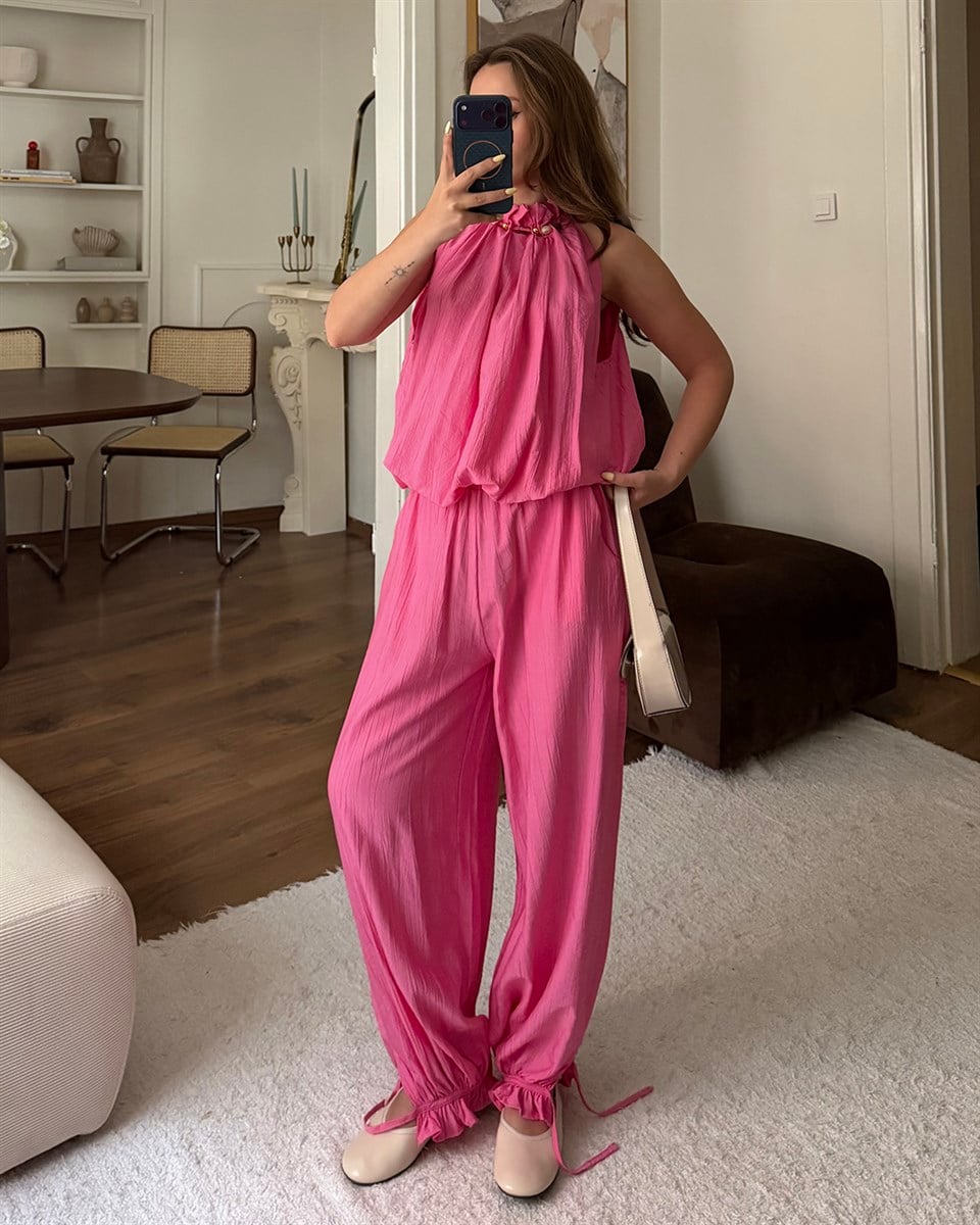 Athena Pembe Bluz Pantolon Takım