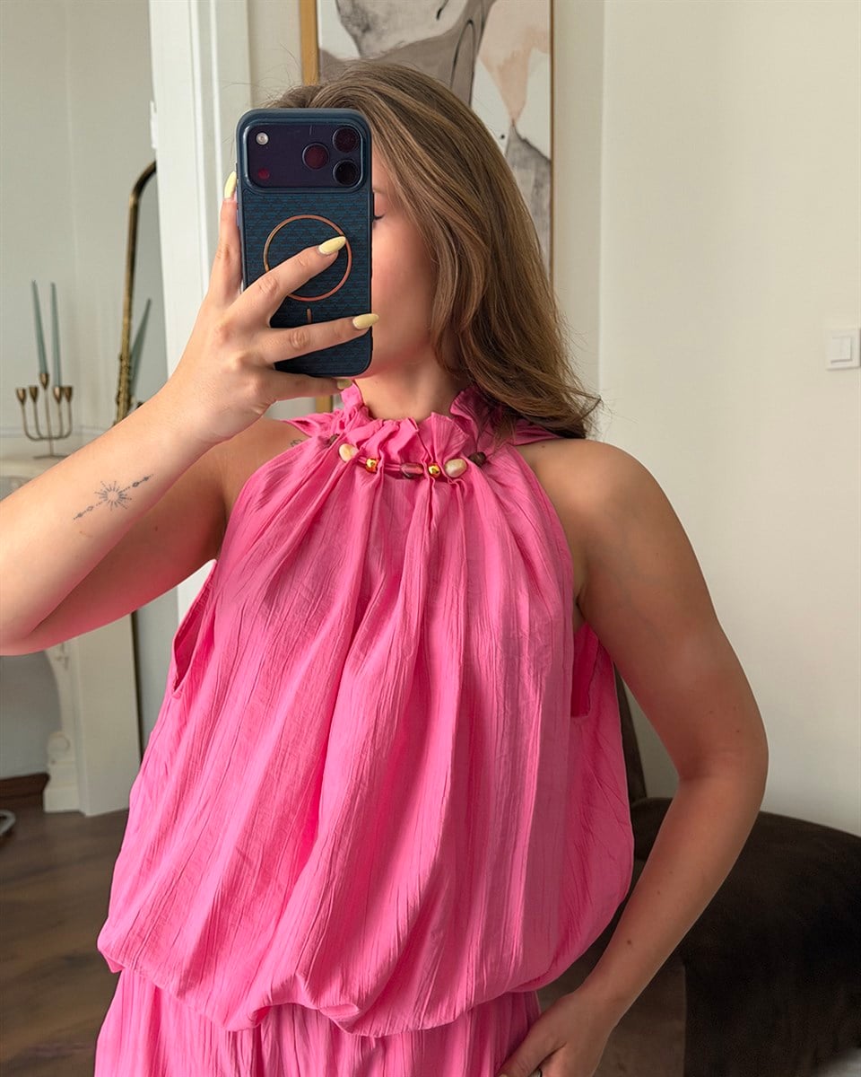 Athena Pembe Bluz Pantolon Takım