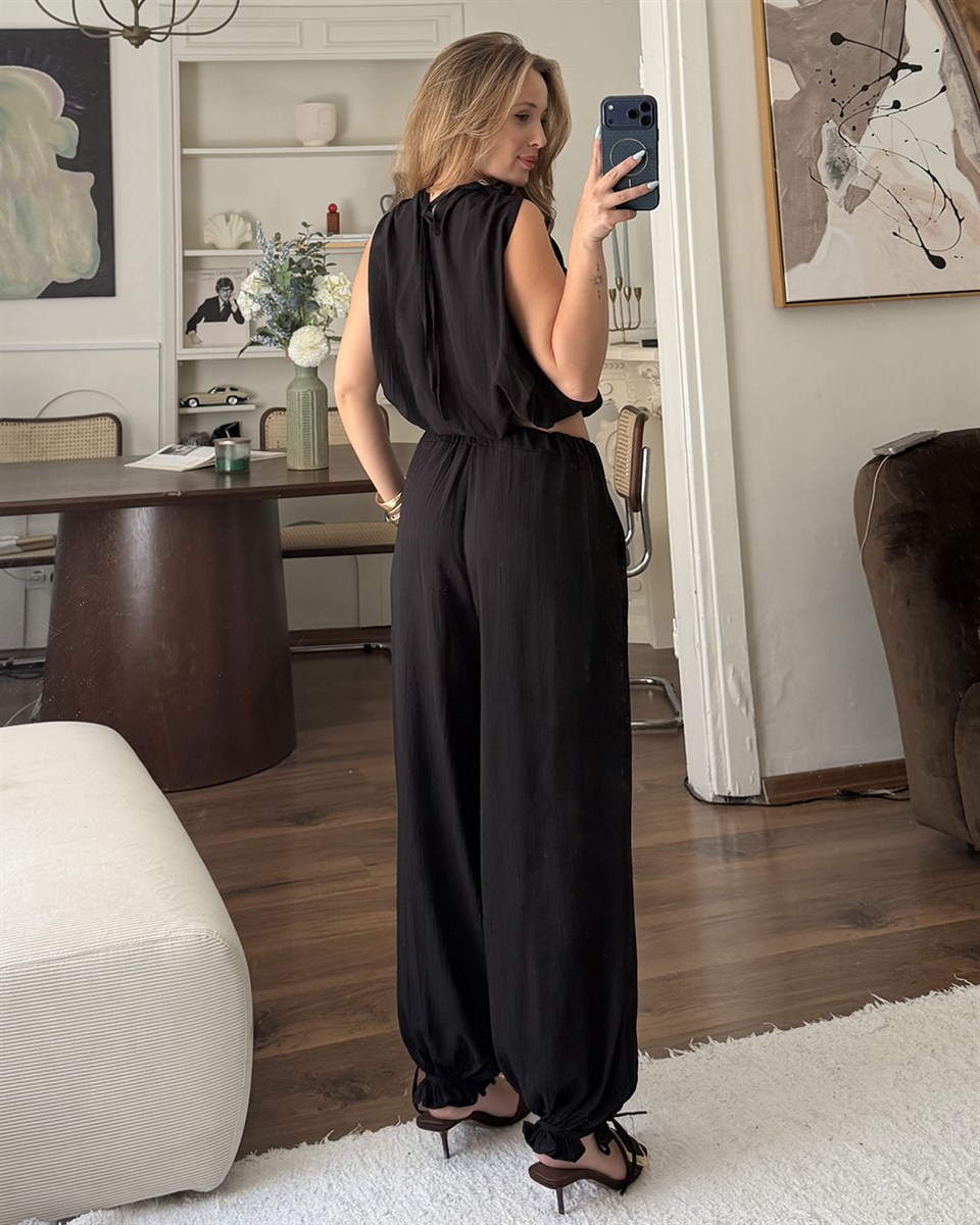 Athena Siyah Bluz Pantolon Takım
