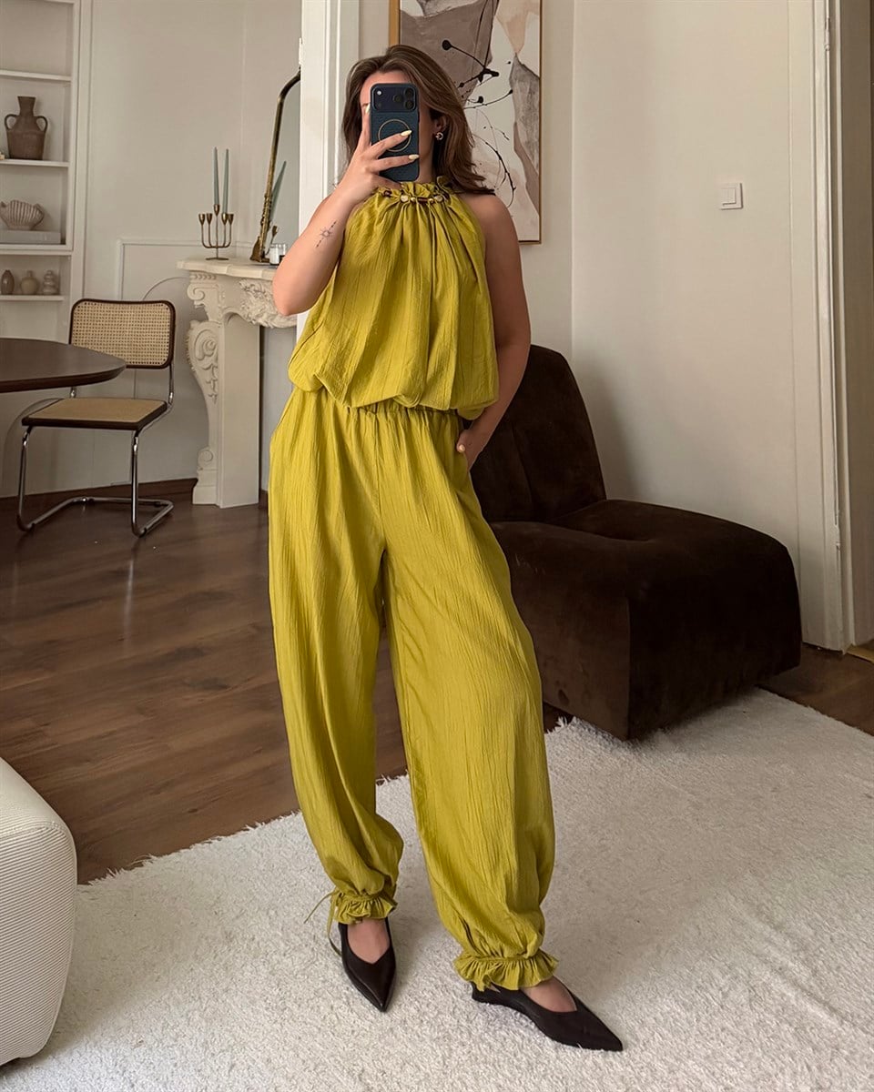 Athena Yeşil Bluz Pantolon Takım