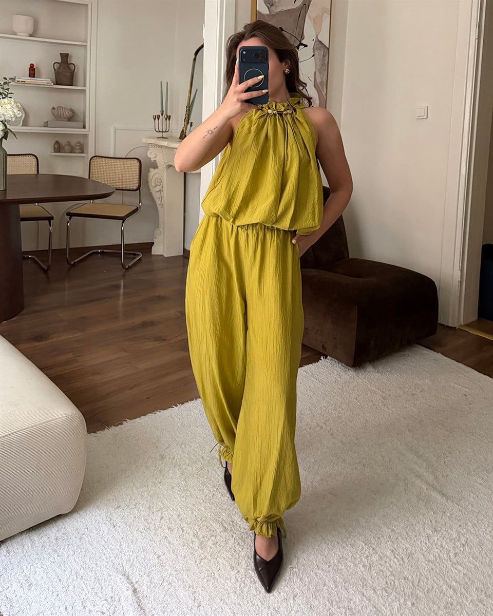 Athena Yeşil Bluz Pantolon Takım