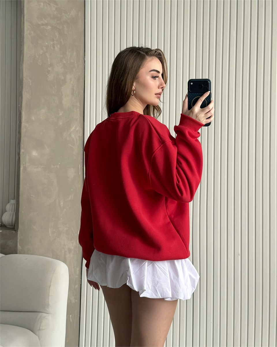 Atlanta1983 Kırmızı Kolej Sweatshirt