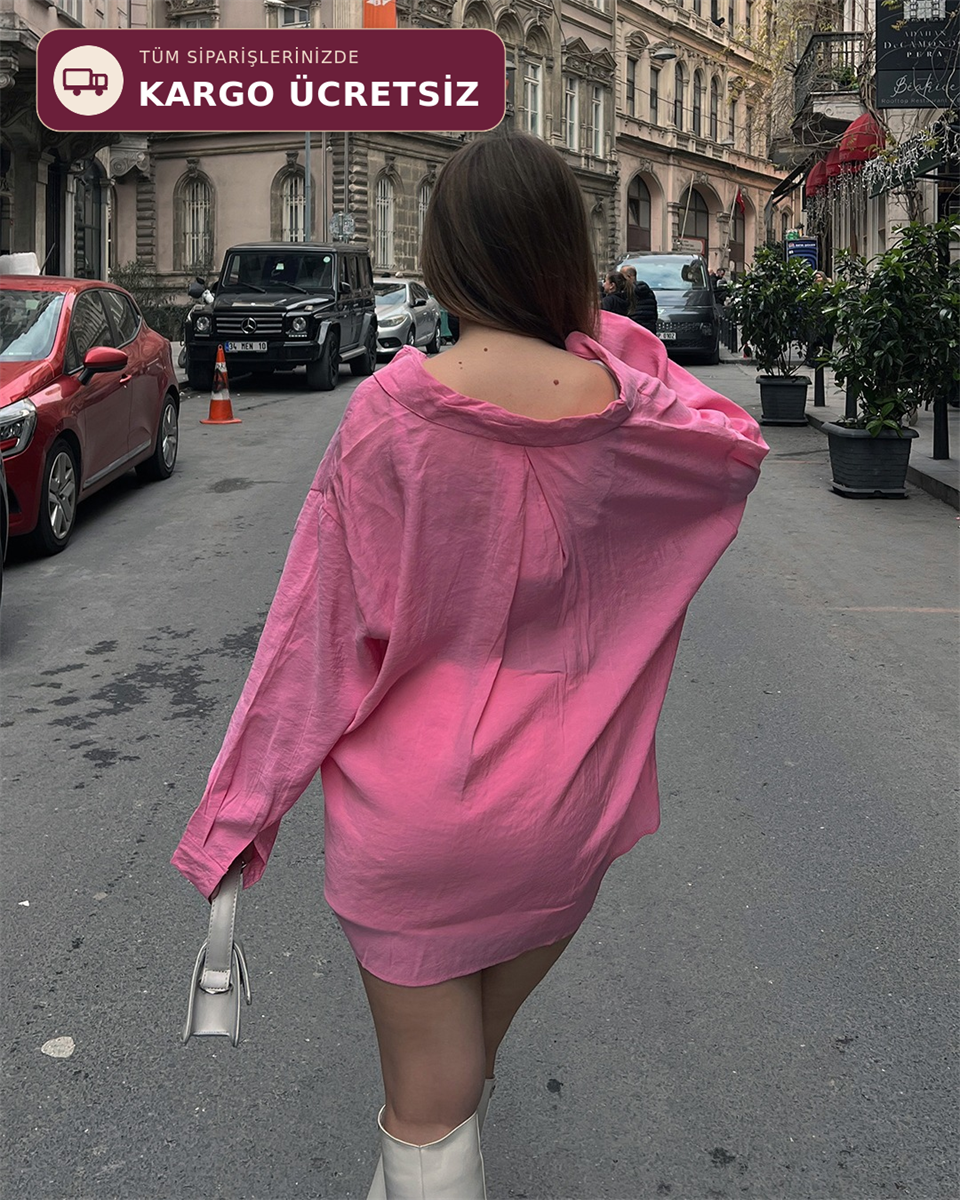 Bambu Oversize Fuşya Gömlek