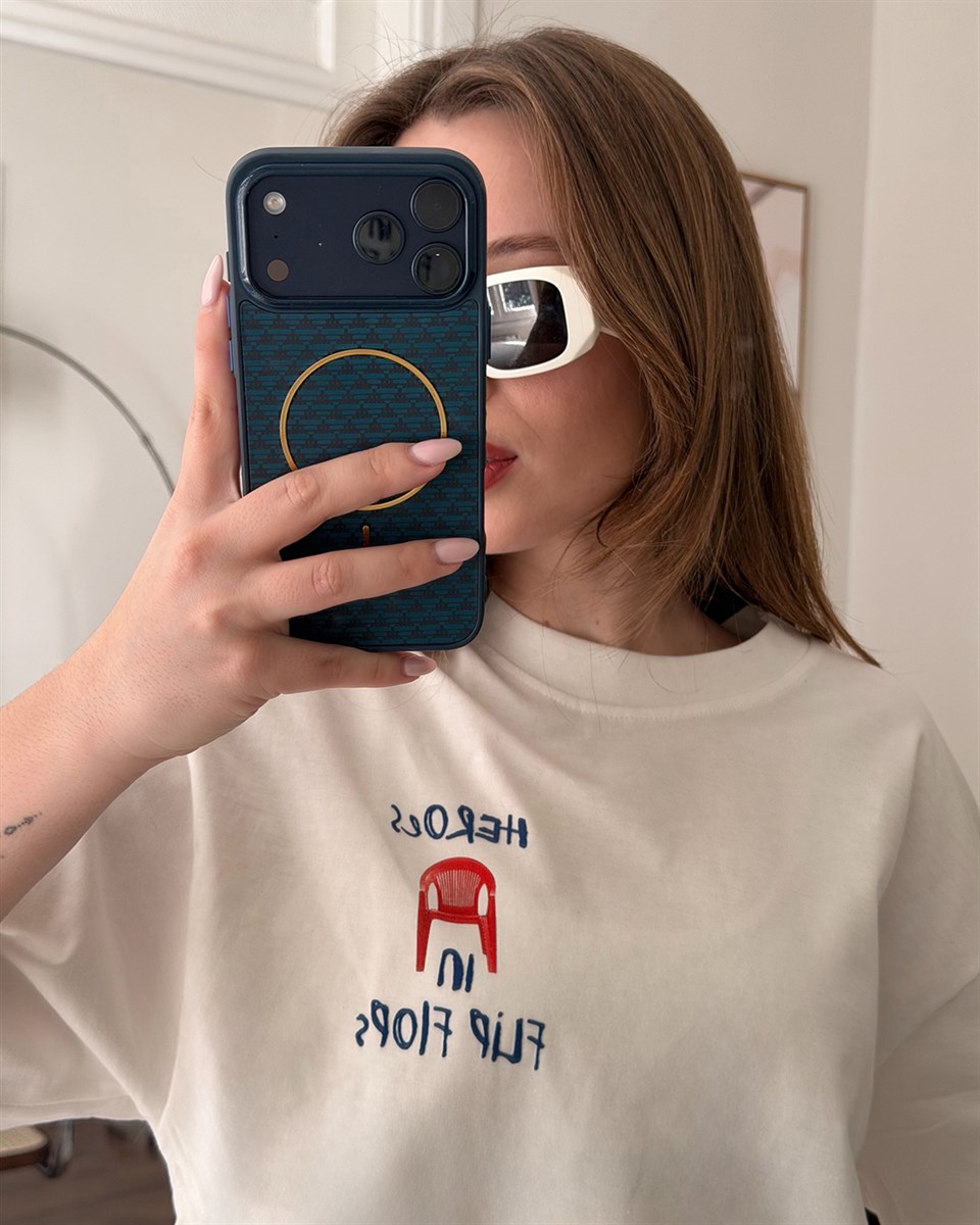 Baskılı Unisex Beyaz Tişört