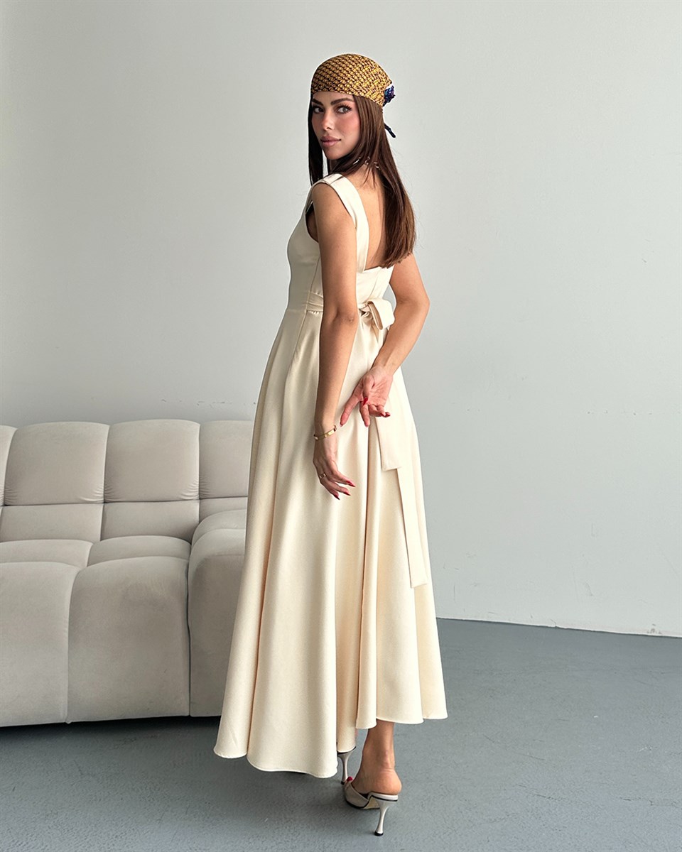 Bej Helen Maxi Elbise