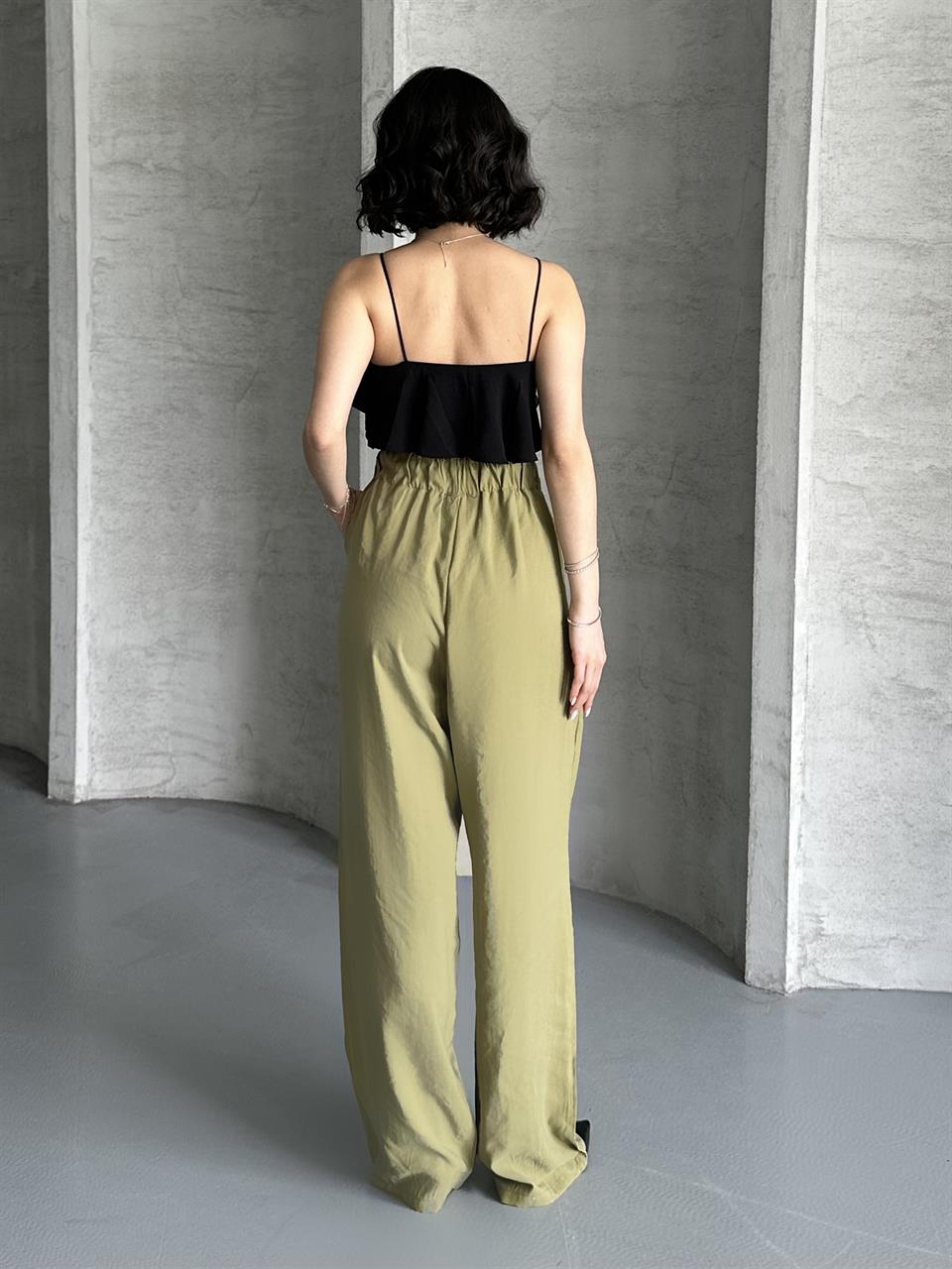 Beli Lastikli Haki Fresh Pantolon