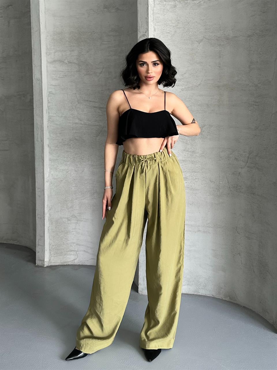 Beli Lastikli Haki Fresh Pantolon