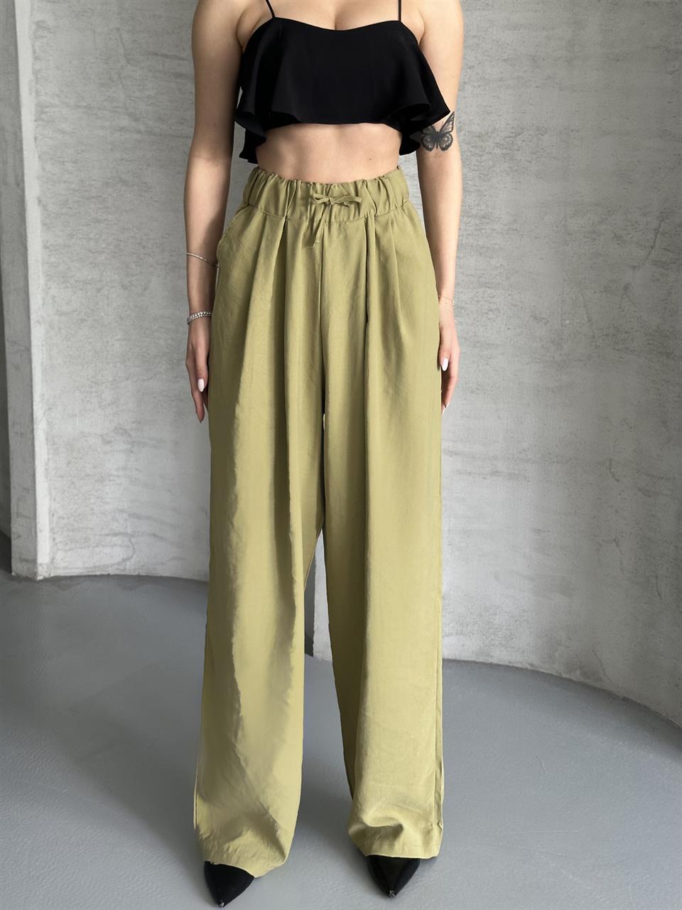 Beli Lastikli Haki Fresh Pantolon