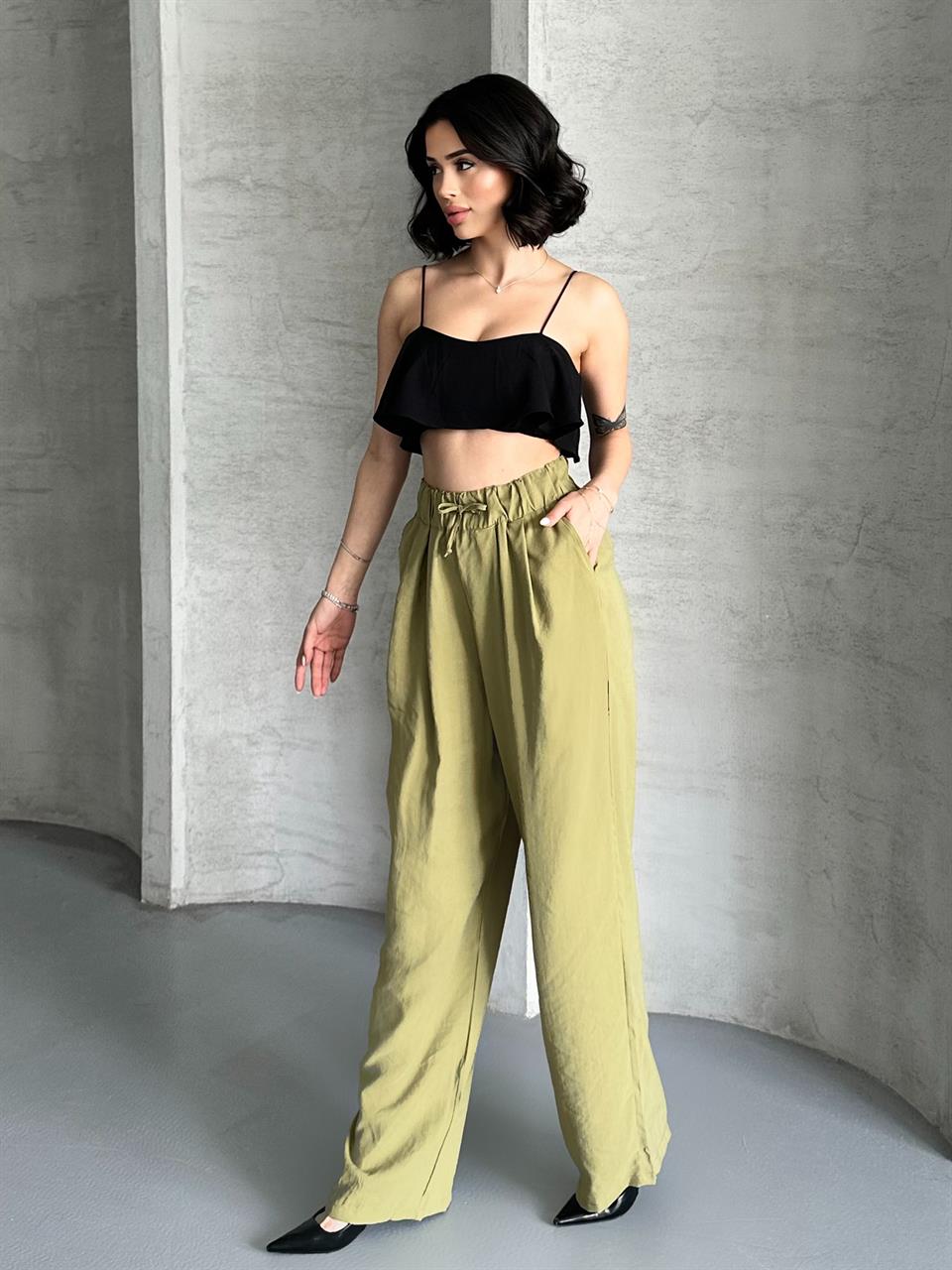 Beli Lastikli Haki Fresh Pantolon