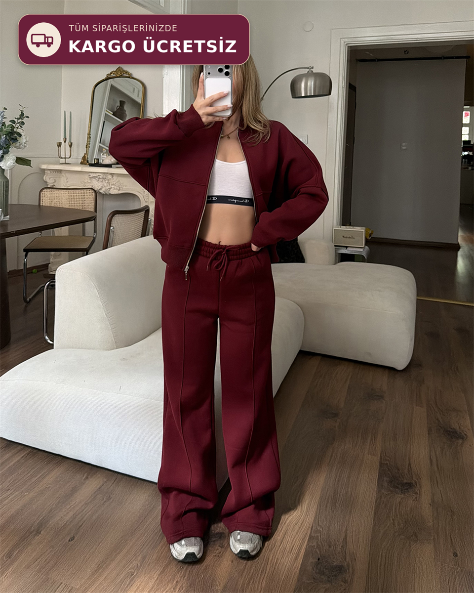 Bounce Bordo Eşofman Takımı