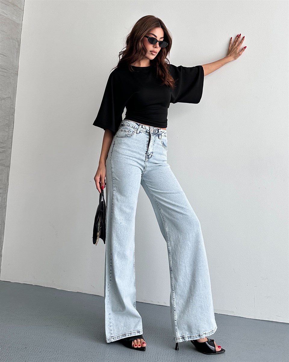 Buz Mavi Wide Leg Jean