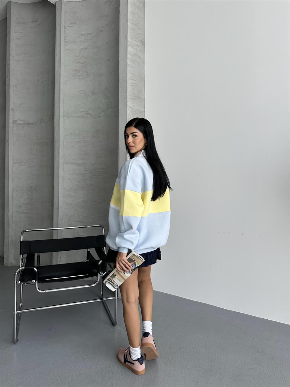 California Nakışlı Bebe Mavisi Sweatshirt