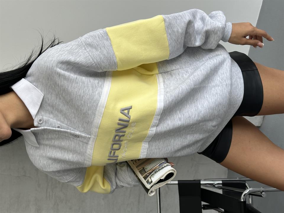 California Nakışlı Melanj Sweatshirt