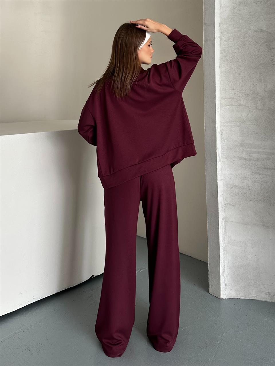 Çizgili Spor Bordo İkili Takım