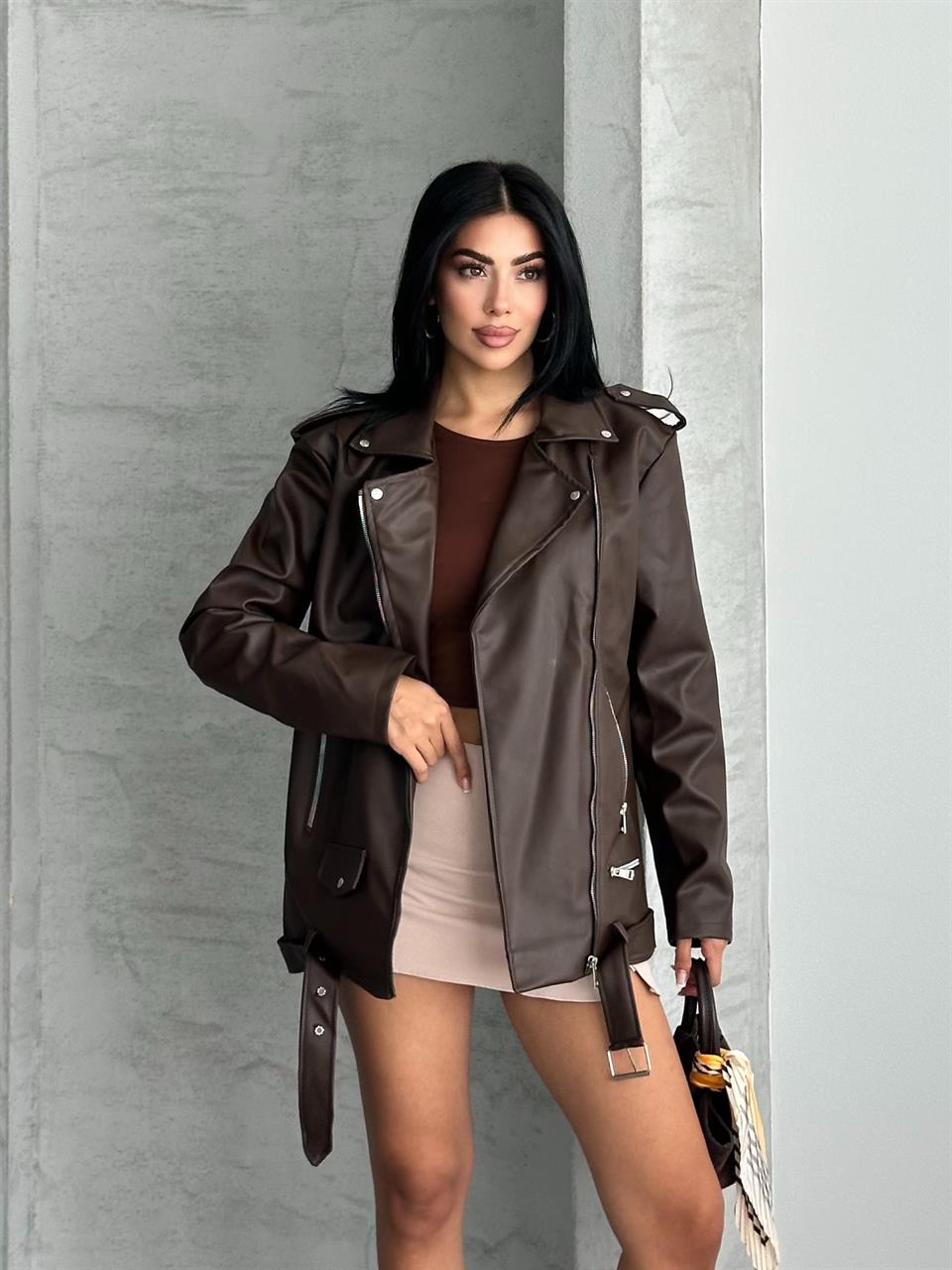 Cpt Kahverengi Deri Ceket