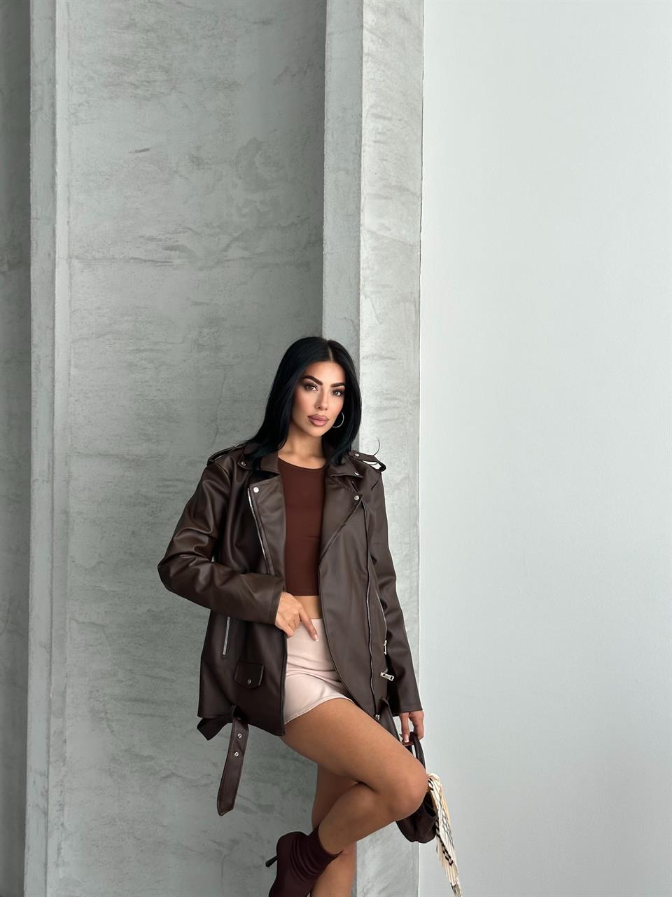 Cpt Kahverengi Deri Ceket