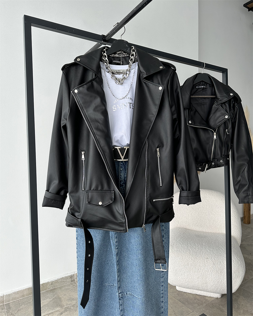 Cpt Siyah Deri Ceket