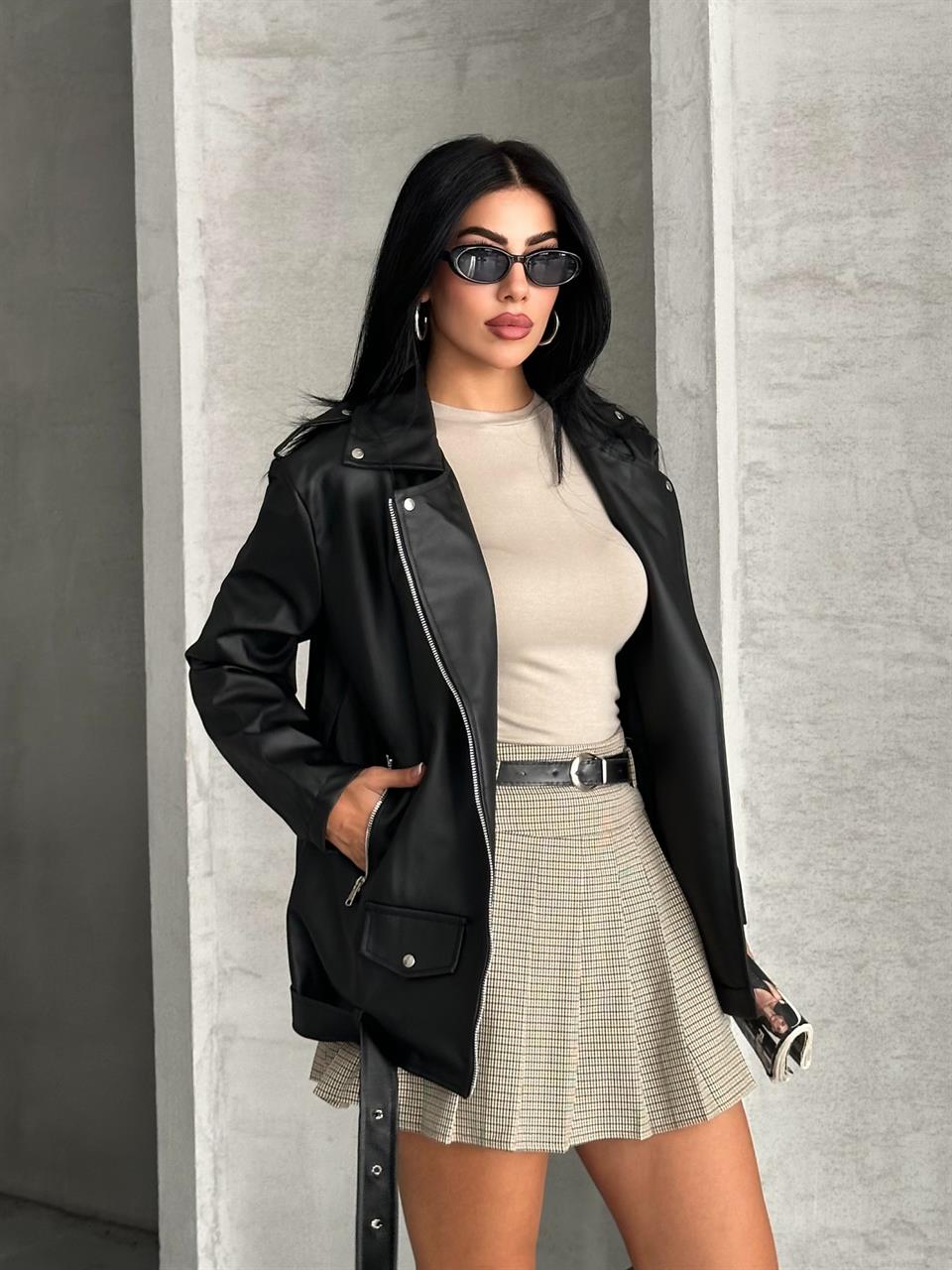 Cpt Siyah Deri Ceket