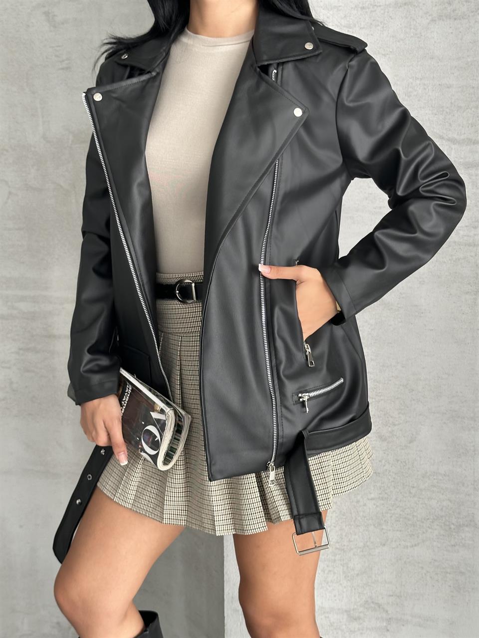 Cpt Siyah Deri Ceket