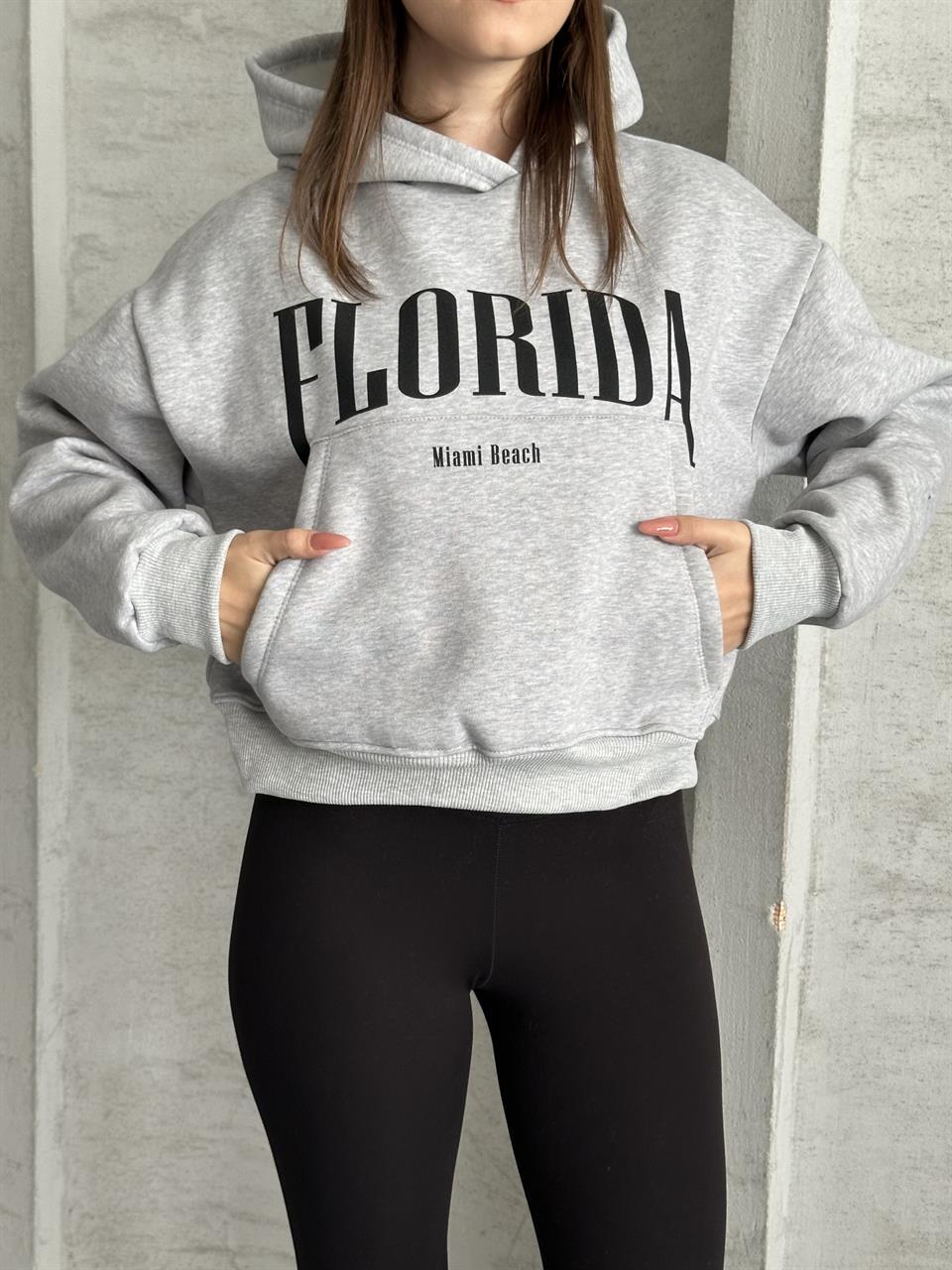 Florida Kapüşonlu Melanj Sweatshirt