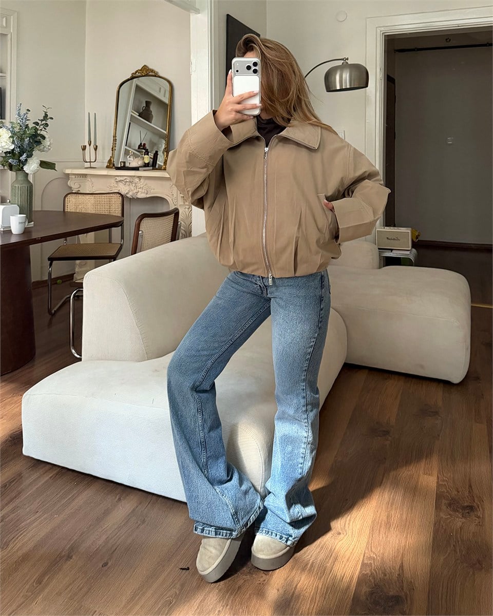 Fly Bej Bomber Ceket