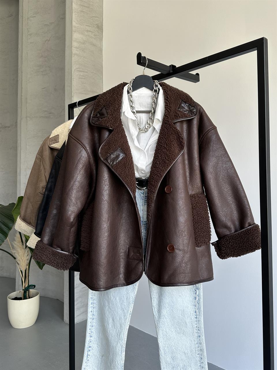 Garden Kahverengi Deri Ceket