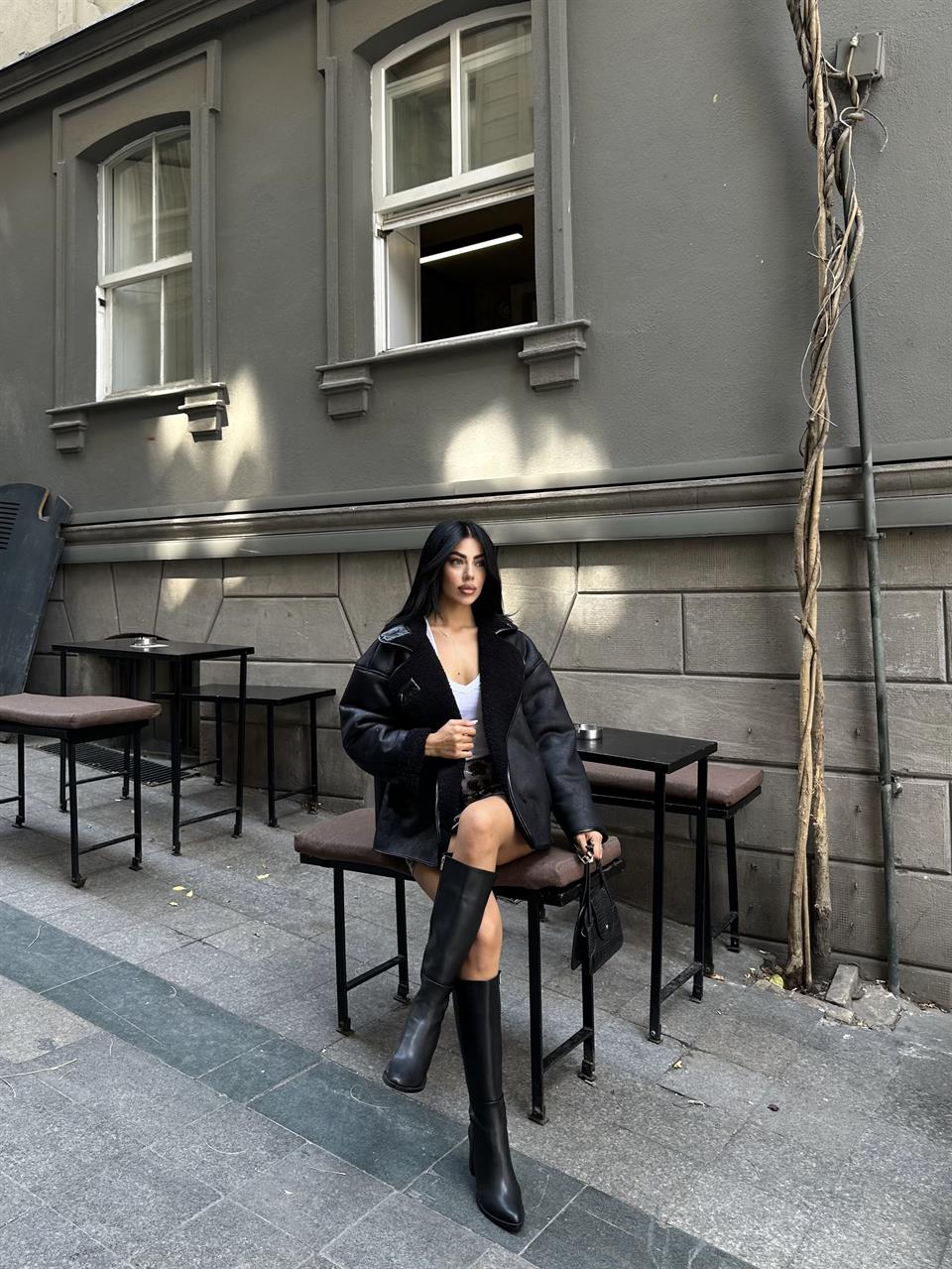 Garden Siyah Deri Ceket