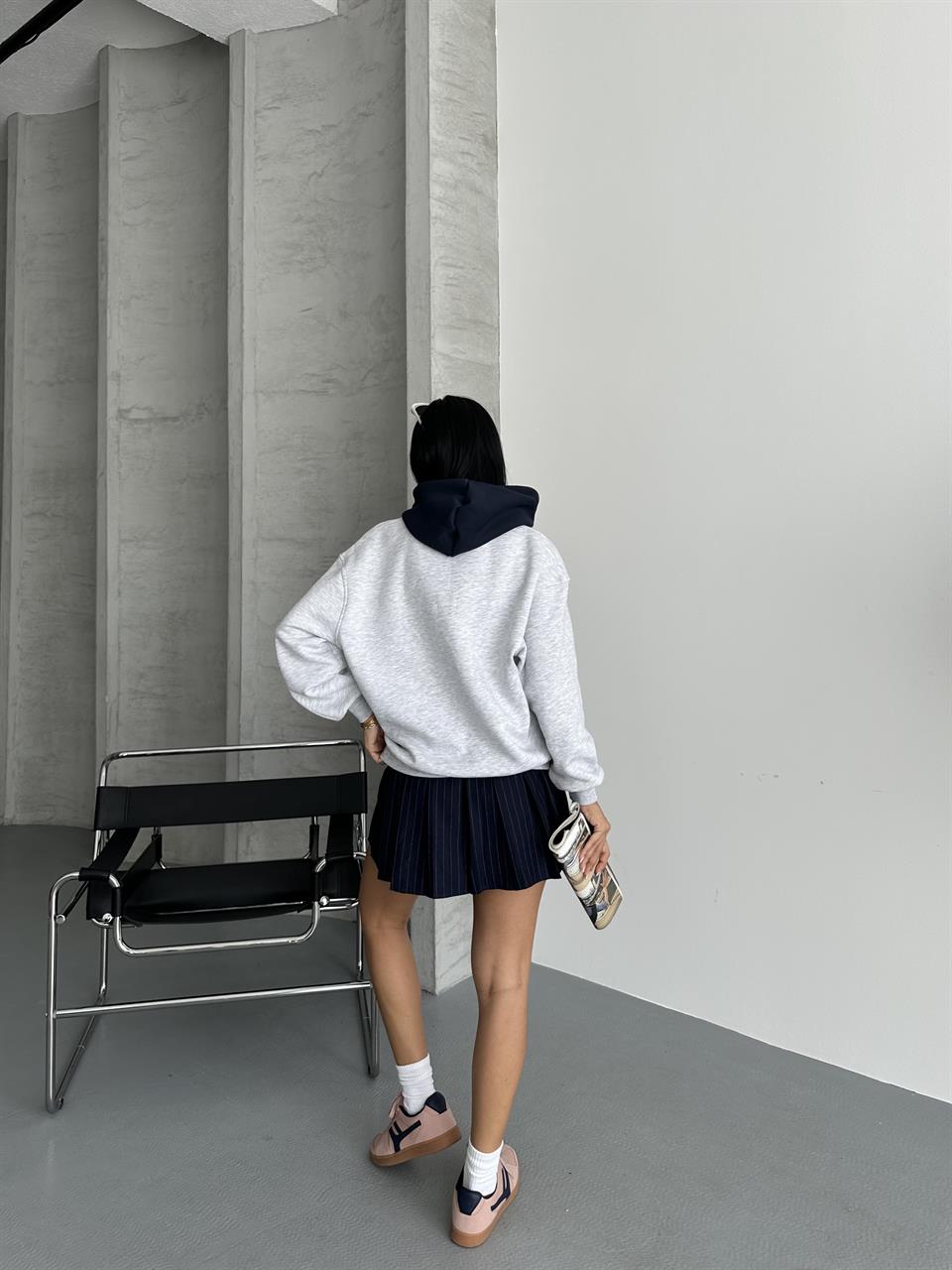 Kapüşonlu Unisex USA Melanj Sweatshirt