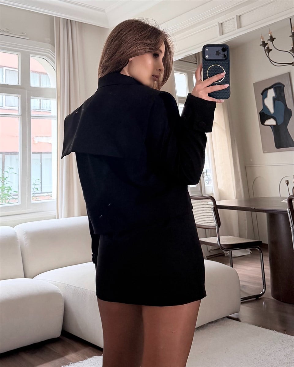 Milano Siyah Ceket Etek Takım