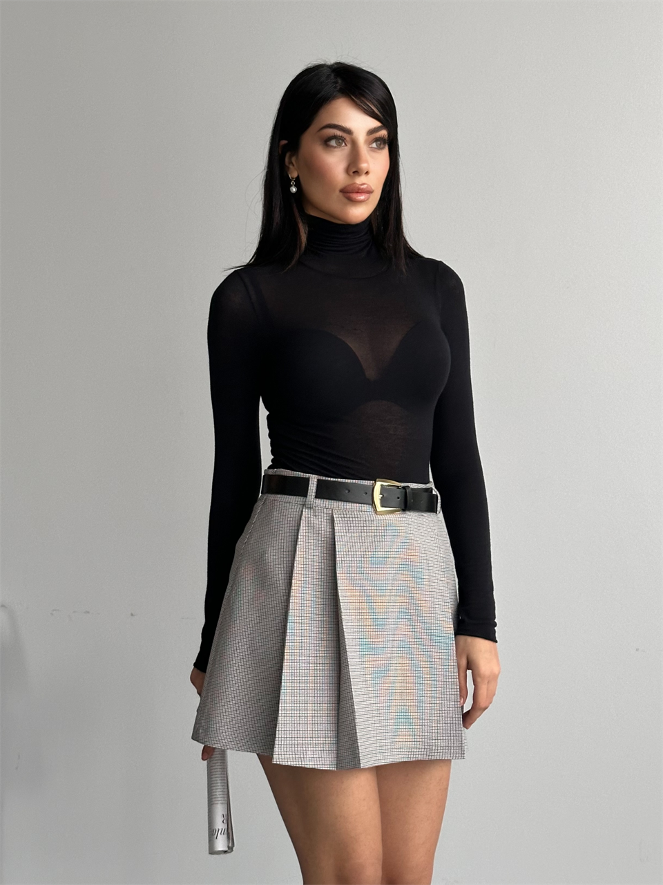 Klasik Kazayağı Mini Etek