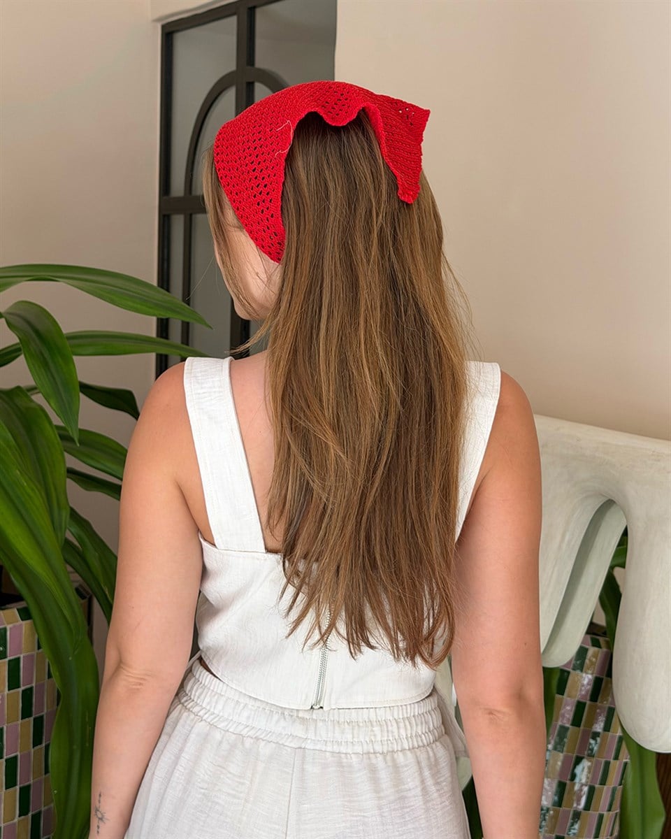 Kırmızı File Bandana