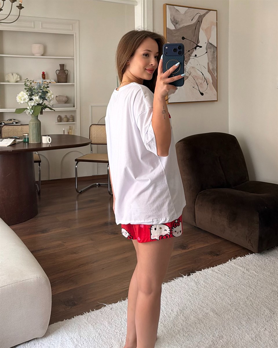 Kitty Şortlu Pijama Takımı