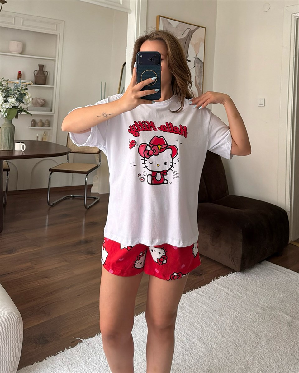 Kitty Şortlu Pijama Takımı