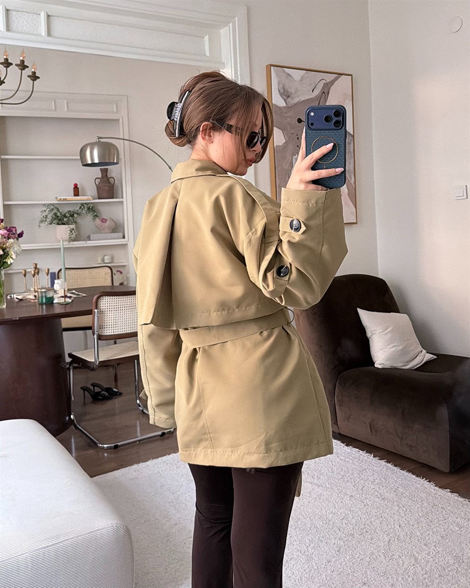 Klas Kemerli Haki Trençkot