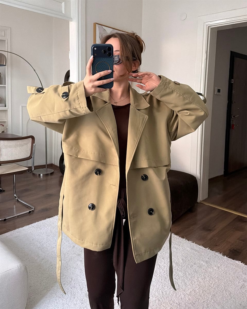 Klas Kemerli Haki Trençkot