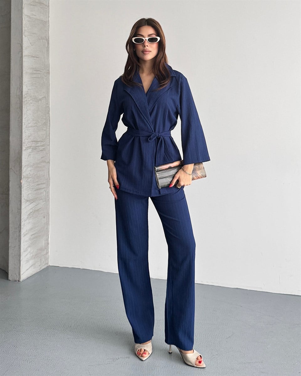 Krinkıl İndigo Kimono Takım