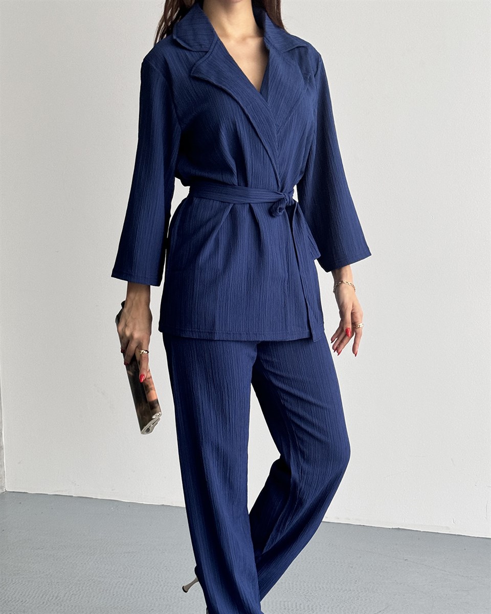 Krinkıl İndigo Kimono Takım