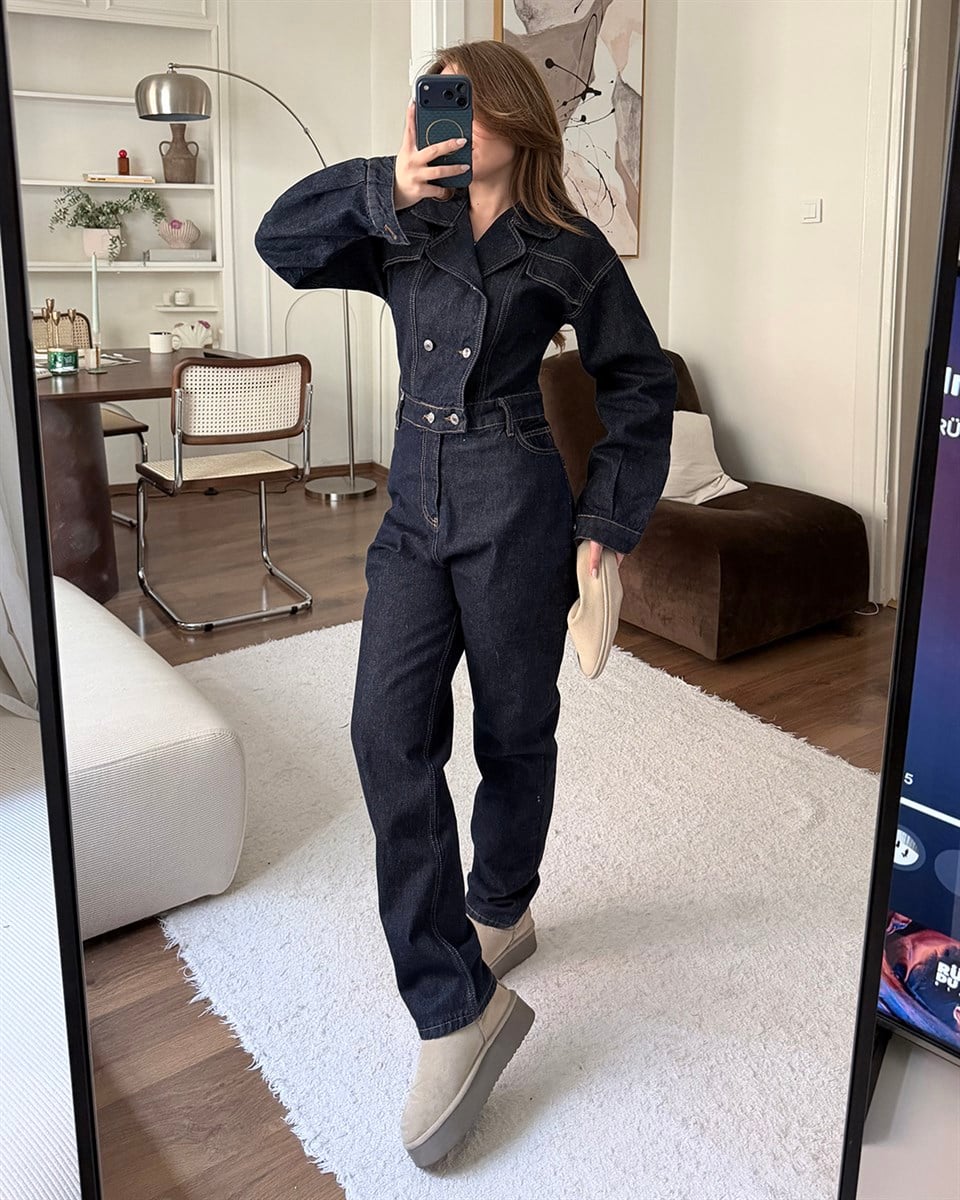 Lacivert Denim Jean Tulum