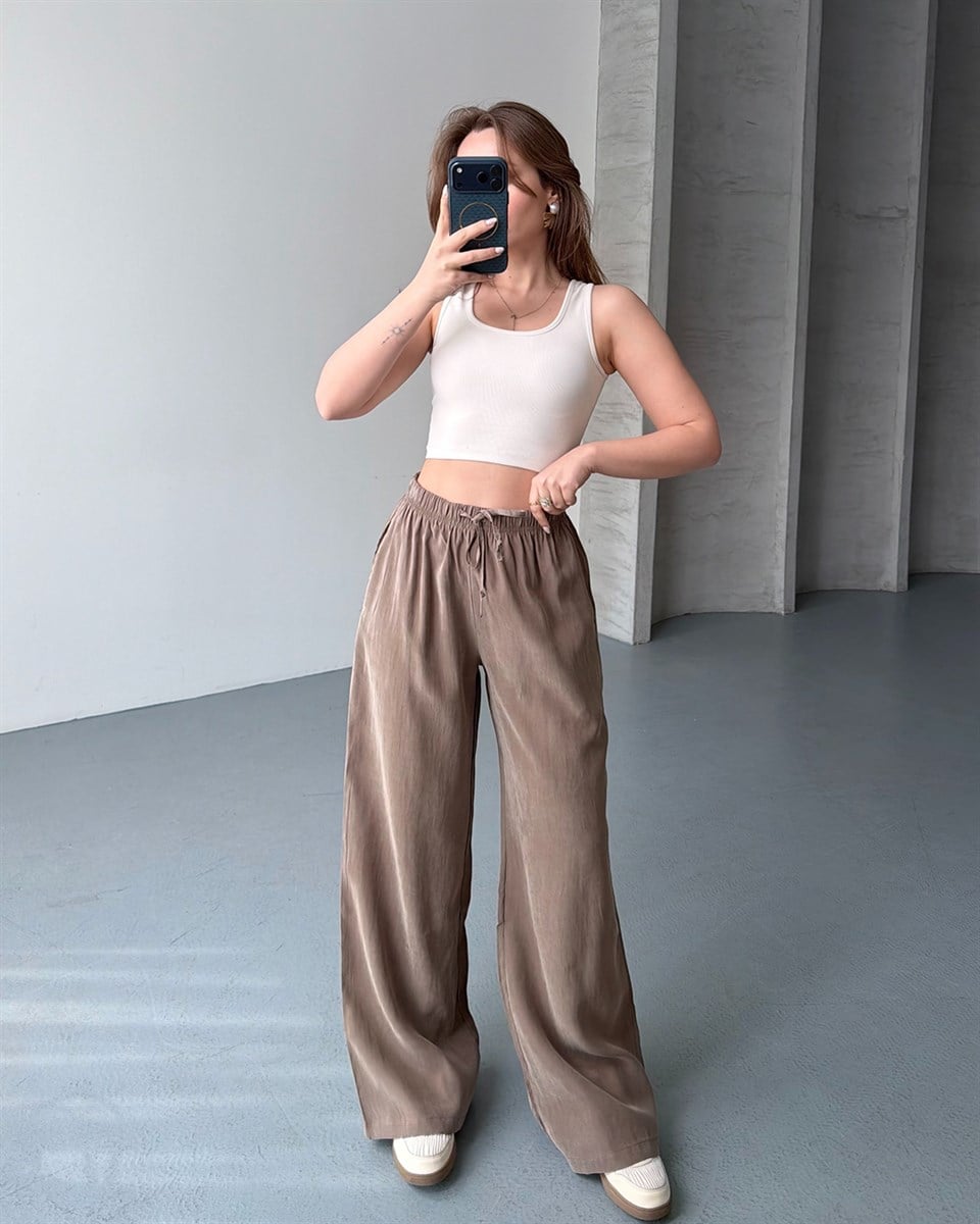 Lastikli Oversize Vizon Pantolon