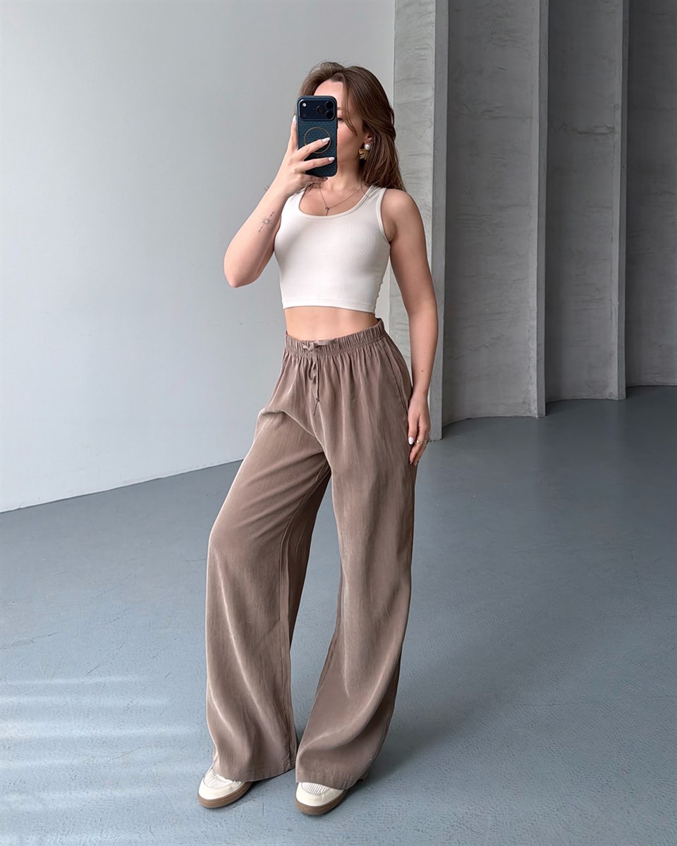 Lastikli Oversize Vizon Pantolon