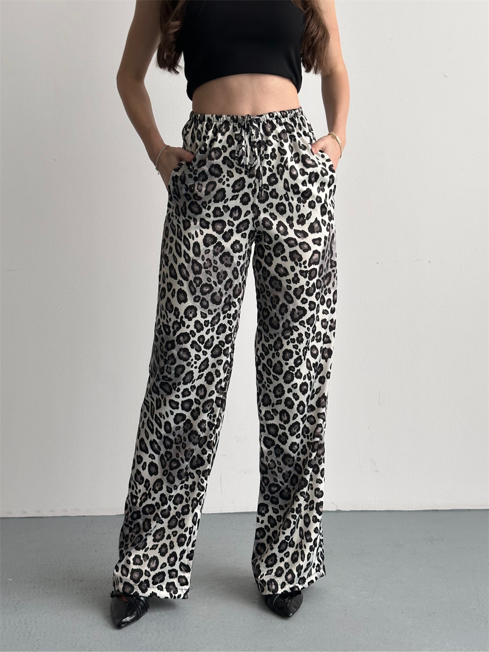 Leopar Desenli Palazzo Pantolon