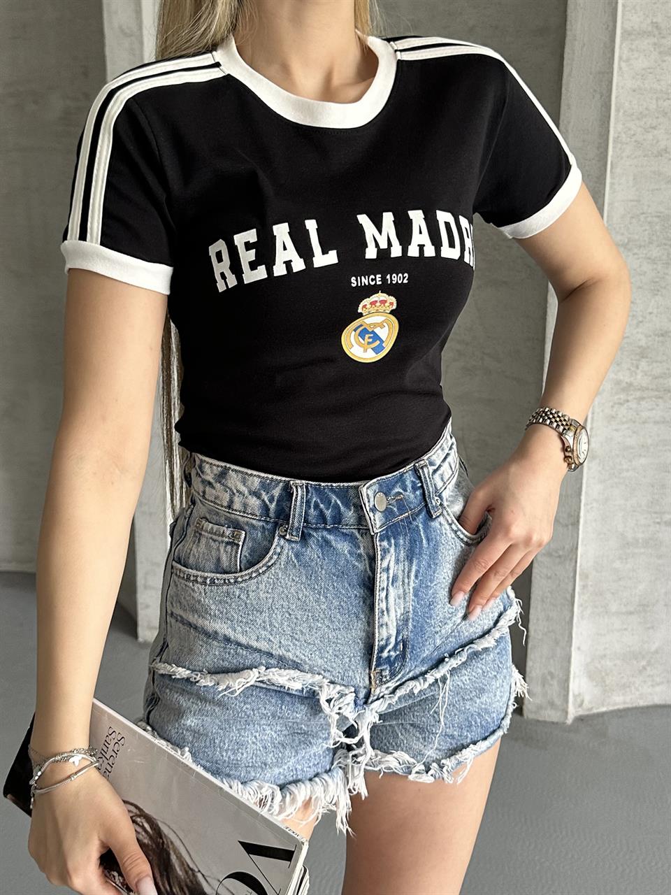 Madrid Siyah Top T-Shirt