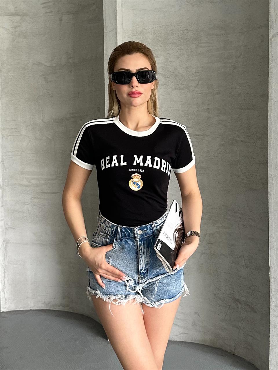 Madrid Siyah Top T-Shirt