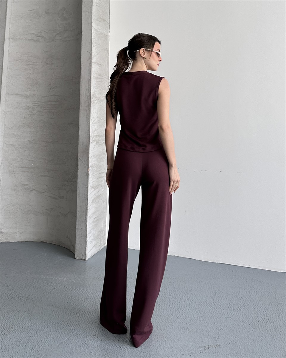 Mono Bordo Yelek Pantolon Takım