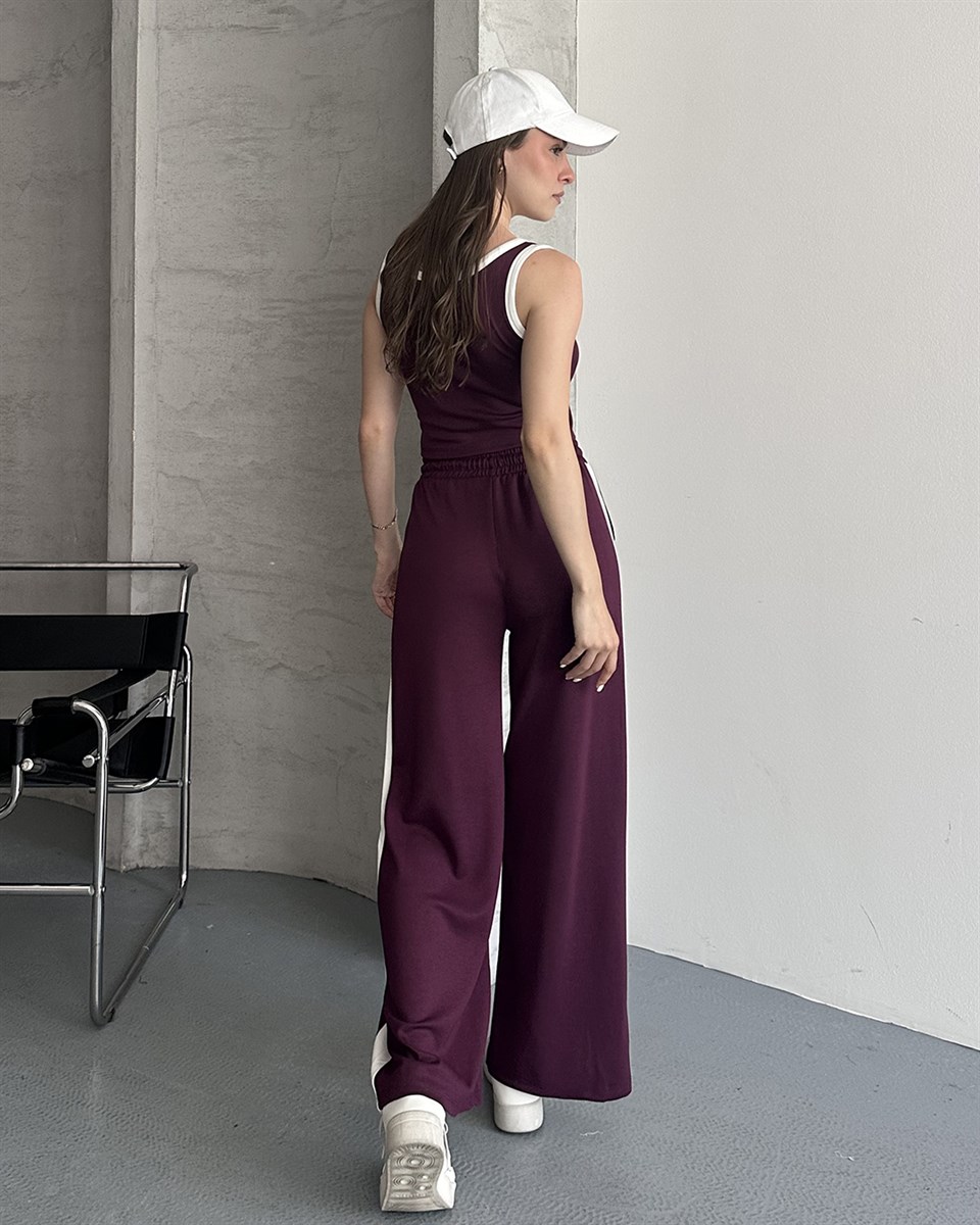 Mürdüm Biyeli Crop Eşofman Takımı