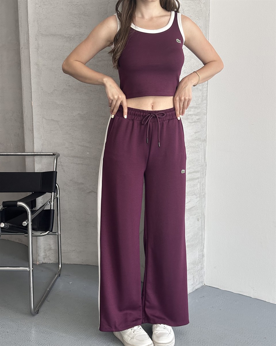 Mürdüm Biyeli Crop Eşofman Takımı