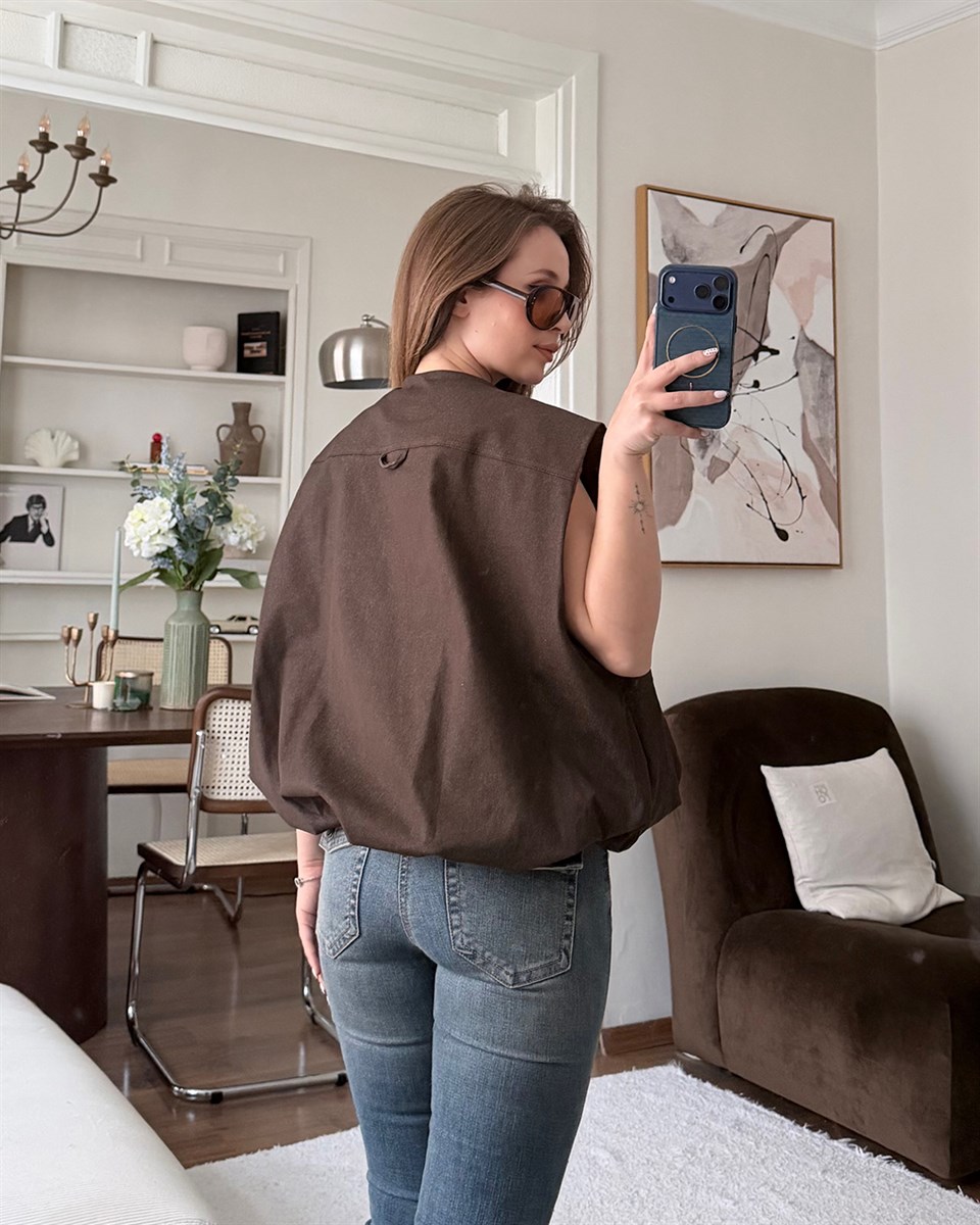 Balon Kahverengi Şişme Yelek