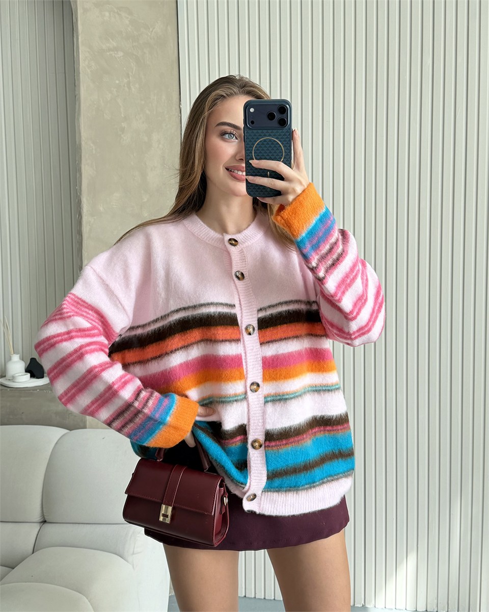 Paloma Renkli Çizgili Hırka
