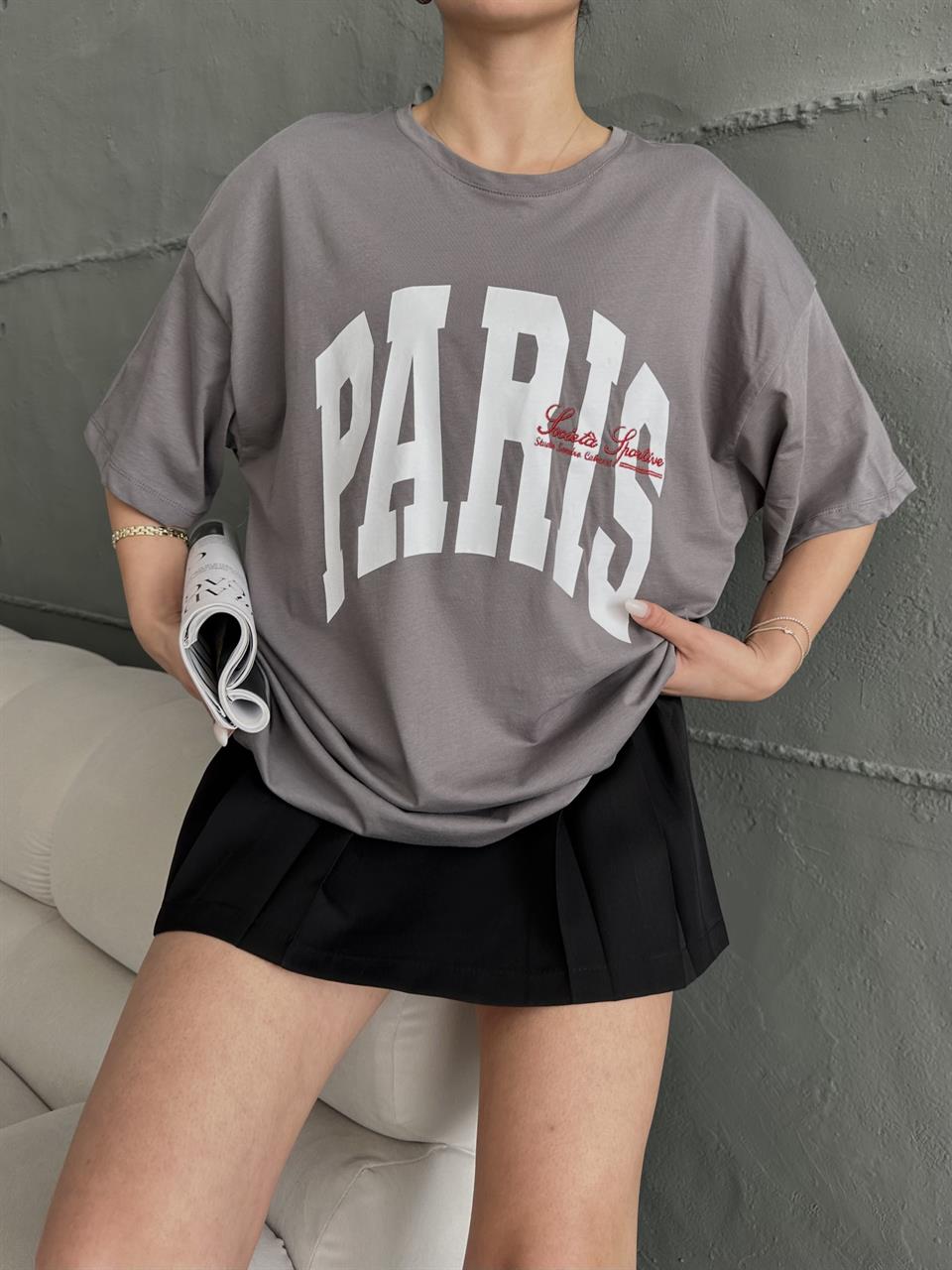 Paris Unisex Füme Tişört