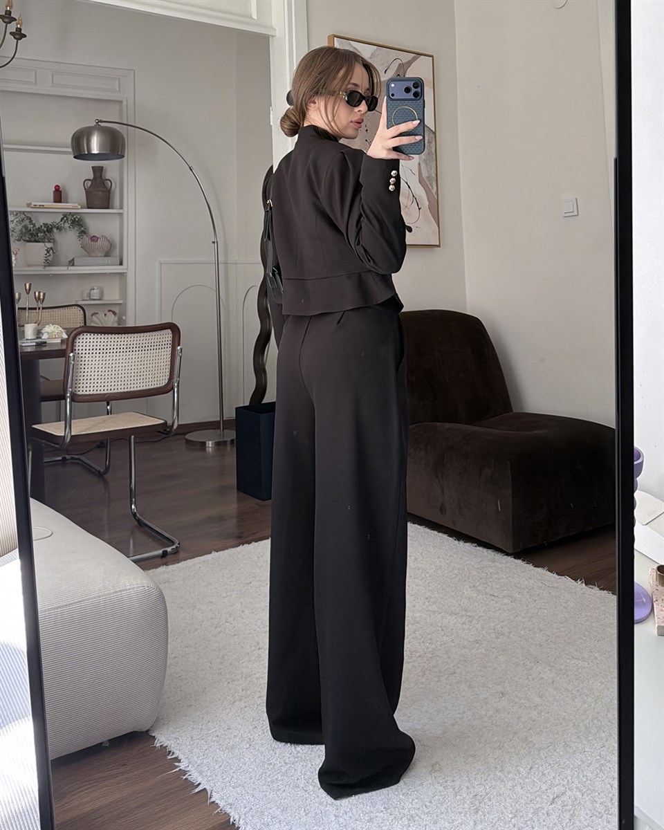 Pilot Siyah Ceket Pantolon Takım